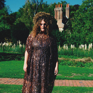 The Fallen Leaf Brown Sequin Mesh Kaftan