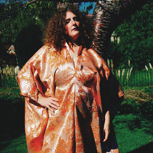 The Last Bloom Orange Brocade Kaftan