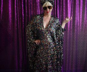 Rainbow sequin Multicoloured Sparkle Kaftan Gown