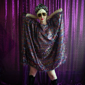 Tinsel Hair Mini Kaftan Rainbow