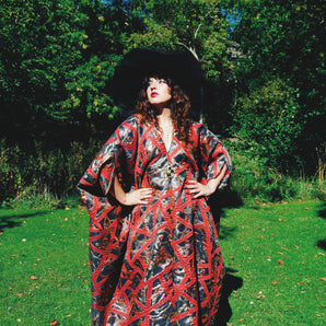 The Tangled Garden Brocade V-Neck Kaftan Gown