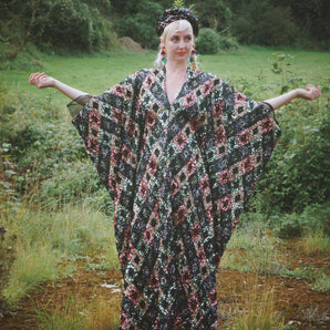 Diamonds are Forever Sequin V Neck Kaftan Gown, Freesize