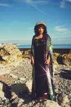 Load image into Gallery viewer, Siren Sequins - matte mint, baby pink, red and gold - Kimono Robe
