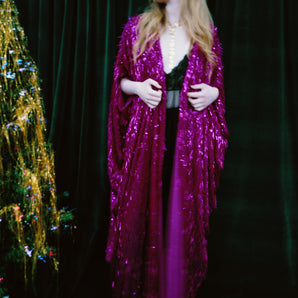 Sugarplum Crystal Shard Sequin Kaftan Gown Robe