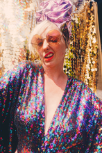 Load image into Gallery viewer, PRIDE Dazzling Sequin Rainbow Kaftan Gown / Kimono Robe
