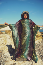 Load image into Gallery viewer, Siren Sequins - matte mint, baby pink, red and gold - Slash Neck
