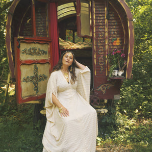 Seraphina Lace V Neck Kaftan Gown, Freesize
