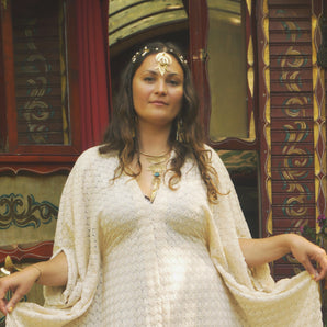 Seraphina Lace V-Neck Kaftan Gown