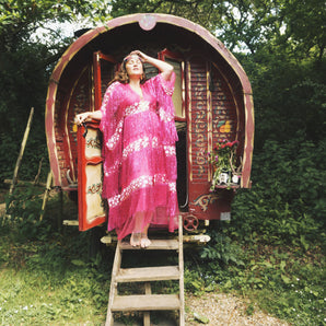 Hot Pink Sorceress Dream Kaftan Gown