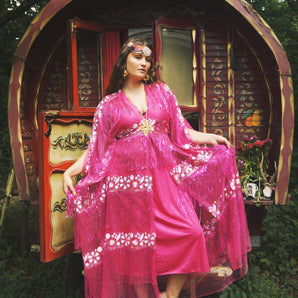 Sorceress Dream Hot Pink Kaftan Gown, Freesize