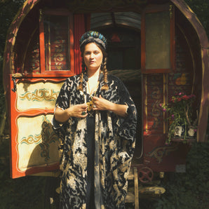 Shadow Weaver Sequin Velvet Kimono Robe