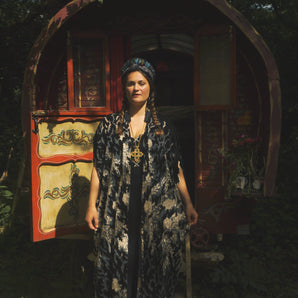 Shadow Weaver Sequin Velvet Kimono Robe