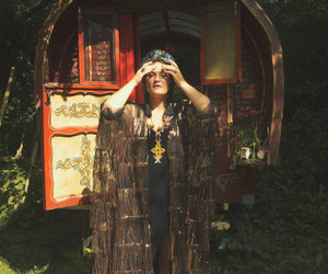 The Gilded Hex Sequin Tassled Kimono Robe