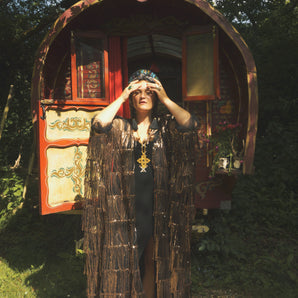 The Gilded Hex Sequin Tassled Kimono Robe