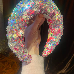 Houndstooth sequin headband