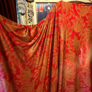 Ruby Flame Slash Neck Kaftan