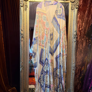 Porcelain Patchwork v-Neck Kaftan