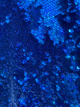 Load image into Gallery viewer, Royal Blue Holographic Sequin Maxi Kaftan Gown / Mini Kaftan / Kimono Robe
