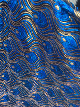 Load image into Gallery viewer, Luxury Royal Blue Holographic Sparkle Sequin Kaftan Gown / Kimono Robe
