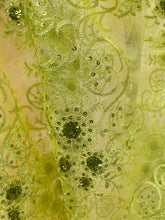 Load image into Gallery viewer, Green/Yellow Lace Jewel embroidered Kimono Robe
