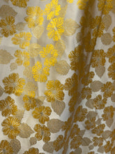Load image into Gallery viewer, Gold Yellow Brocade silk tassel trim Kaftan Gown / Kimono Robe

