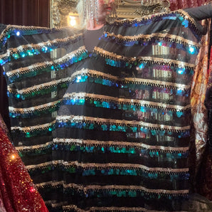 XMAS 25 OFF THE RAILS - BLUE GREEN HLO SEQUIN STRIPE