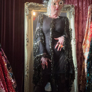 XMAS 25 OFF THE RAILS - MIDNIGHT FRINGE MINI TASSLES SEQUIN (dress only. Long sleeve body not included)