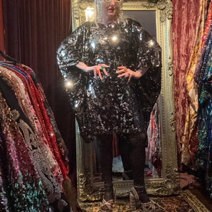 XMAS 25 OFF THE RAILS - midnight silver and black mini round neck