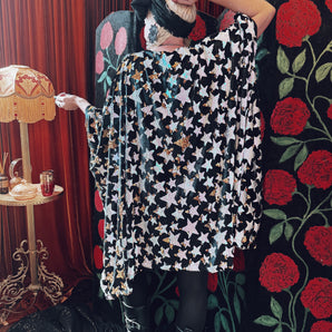 Black Star Sequin V-Neck Mini Kaftan