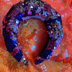 Purple & Blue Sequin Chunky Headband