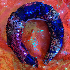 Purple & Blue Sequin Chunky Headband