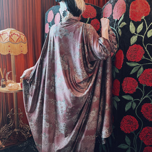 The black Rose Slinky V-Neck Kaftan Gown