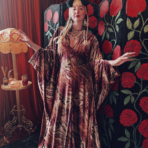 Wild Wolf Opulent Velvet V-Neck Kaftan Gown