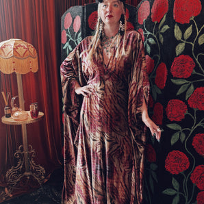 Wild Wolf Opulent Velvet V-Neck Kaftan Gown