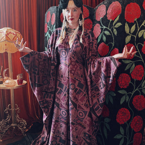 Cosmic Temple scuba V-Neck Kaftan Gown