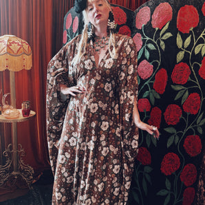 Harvest Meadow Opulent Velvet V-Neck Kaftan Gown