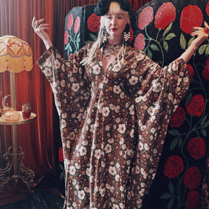 Harvest Meadow Opulent Velvet V-Neck Kaftan Gown