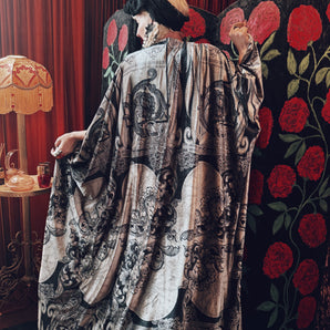 Celestial Baroque Opulent Velvet V-Neck Kaftan Gown
