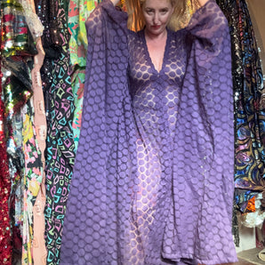 Thin Purple semi-sheer Kaftan Maxi length 138cm