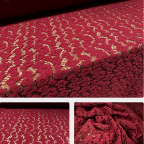 Crimson crochet Lace V-Neck Kaftan Gown