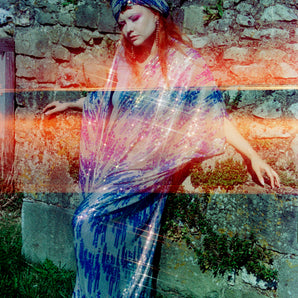 Siren Iridescent Blues and Silvers Selkie Kaftan Gown / Kimono Robe