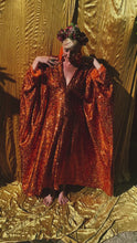 Load and play video in Gallery viewer, Orange Holographic Sequin Maxi Kaftan Gown / Mini Kaftan / Kimono Robe
