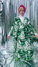 Load image into Gallery viewer, Green Marble Print Lightweight Kaftan Gown
