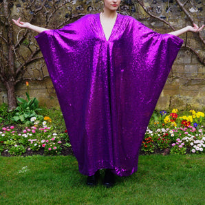 Purple Sequin Kaftan Dress