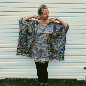 Iridescent MINI *Christmas Special* Icy Tinsel Multi-coloured Shimmer Kaftan Dress