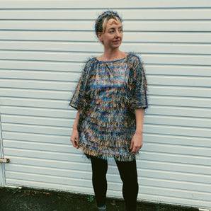 Iridescent MINI *Christmas Special* Icy Tinsel Multi-coloured Shimmer Kaftan Dress
