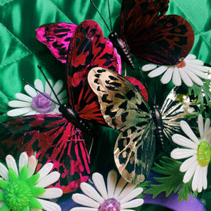 Wildflower Metallic Butterflies and Daisies Headband