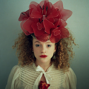 Red Flower headdress- frida - flower crown