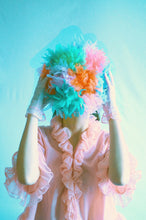Load image into Gallery viewer, Multicoloured Vintage inspired ruffle Pastel Headpiece
