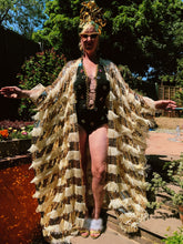 Load image into Gallery viewer, Sequin Fringing Tassel Robe in Gold and Cream
